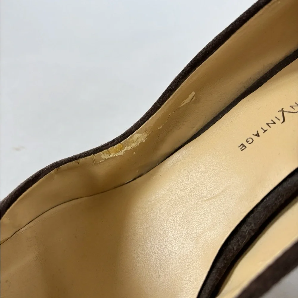 Modern Vintage Brown Suede & Patent Leather Pumps | EU 38.5 | Italy